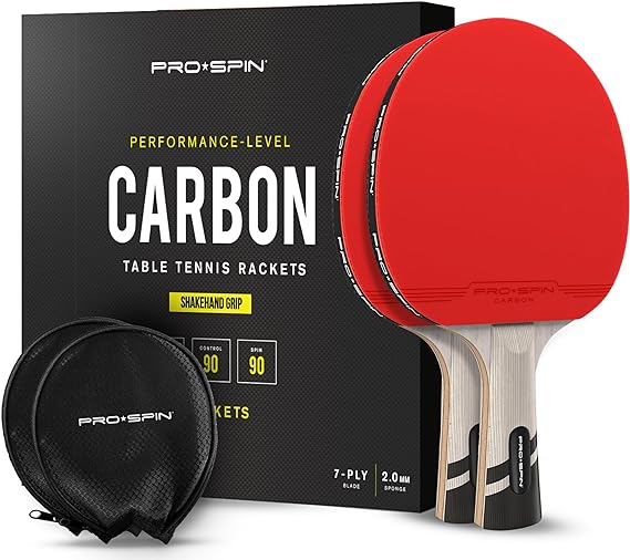 PRO-SPIN Ping Pong Paddles - Premium Table Tennis Rackets with Carbon Fiber